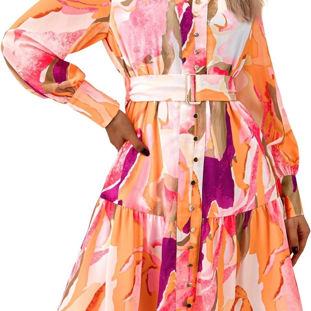 Colorful Abstract Print Women's Dress